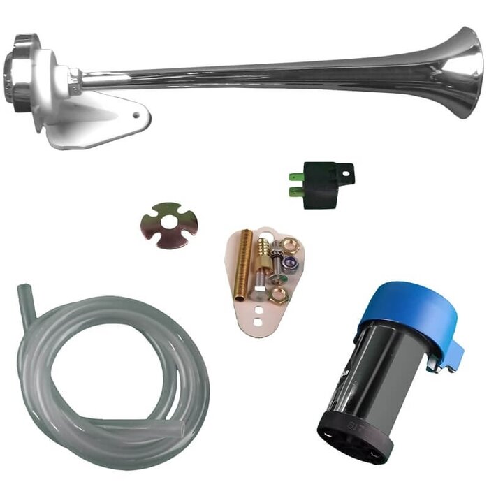 Boat Horn with Compressor 12V 108dB 326Hz 39cm Chrome Plated