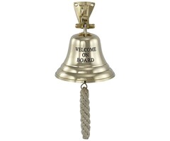 Brass Ships Bell Welcome On Board 10cm