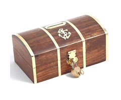 Treasure Chest Money Box with Lock 14cm