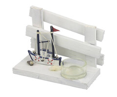 Tea Light Holder Fishing Ship 15x8x11cm
