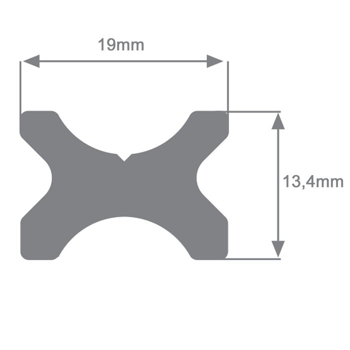 Viadana Sail Track 19x13.4mm 150cm Anodized Aluminium