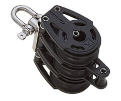 Viadana Carbo 38mm Drieschijfs Blok met Hondsvot