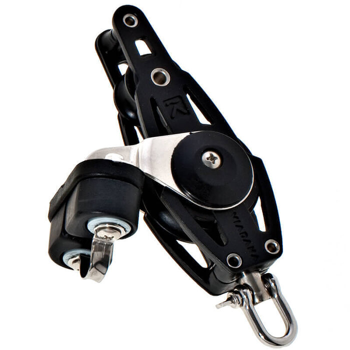 Viadana 38-22mm Fiddle Block with Swivel Becket and Cleat