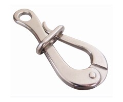 Pelican Hook with Eye 10cm SS316
