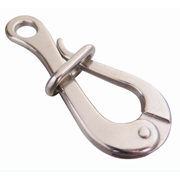 Pelican Hook with Eye 10cm SS316