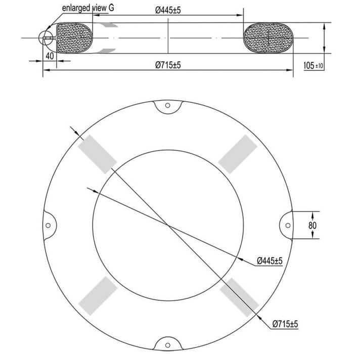 SOLAS Lifebuoy Round 73x44cm
