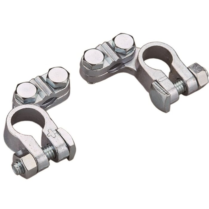 Angled Marine Battery Clamps Set