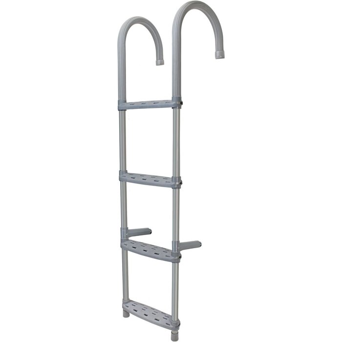 Removable Hook On Boat Ladder 4 Steps 124x30cm Aluminium