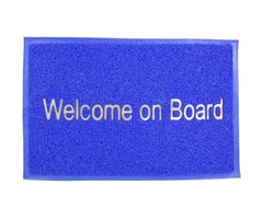 Deurmat Welcome on Board 57x37cm Blauw