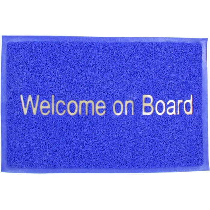 Deurmat Welcome on Board 57x37cm Blauw