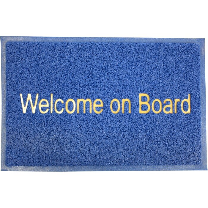 Deurmat Welcome on Board 57x37cm Blauw