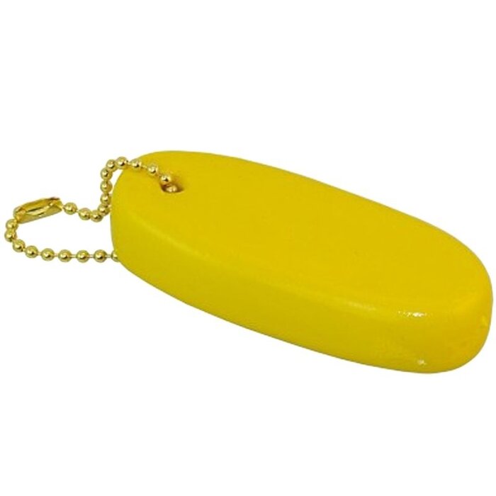Drijvende Sleutelhanger Zacht 83x40mm Geel