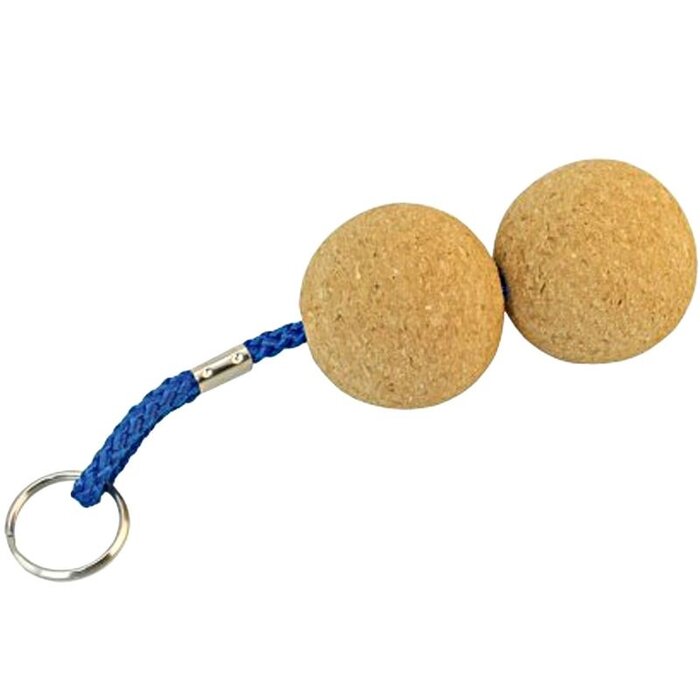 Floating Cork Ball Keychain 50mm Double