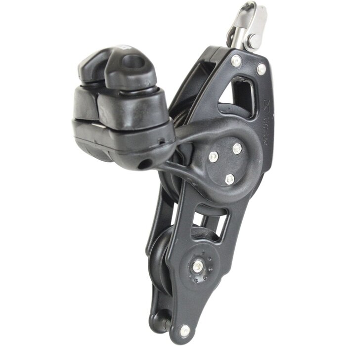 Nautos 57-39mm Fiddle Block with Swivel Becket and Cleat