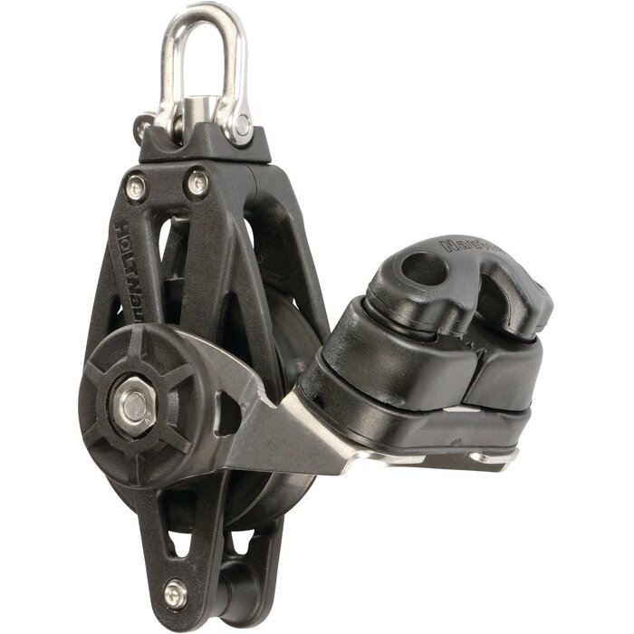 Nautos 45mm Block with Becket Swivel and Cleat