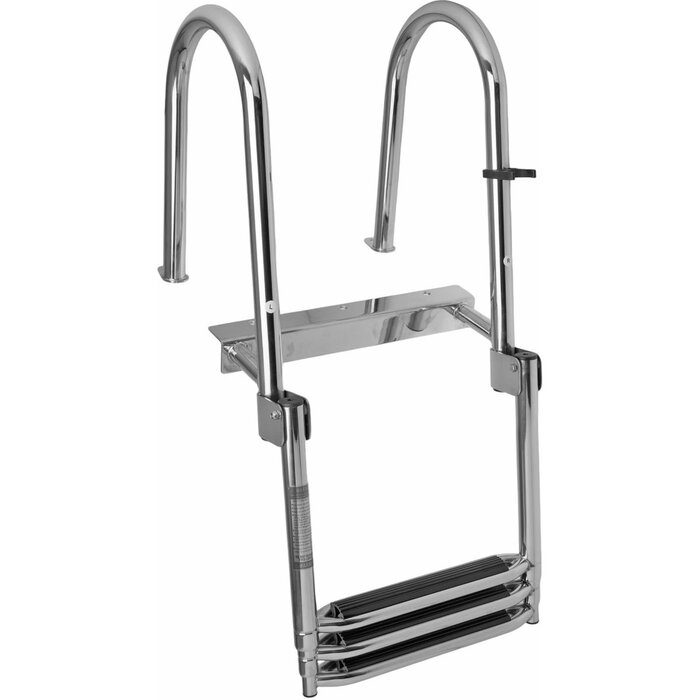 Zwemtrap Zwemplateau Rvs 3 Treden Klapbaar en Telescopisch