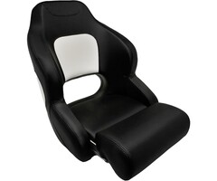 Flip Up Bootstoel 61x55x76cm Carbon Look Zwart-Wit