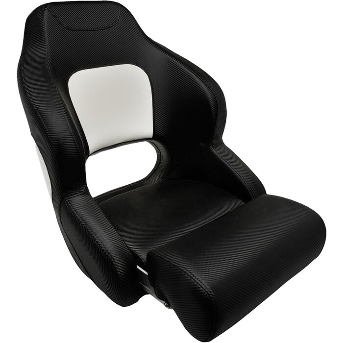 Flip Up Bootstoel 61x55x76cm Carbon Look Zwart-Wit