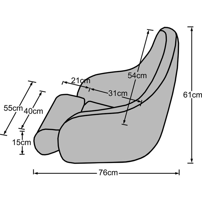 Flip-Up Boat Seat 61x55x76cm Carbon Look Black-White