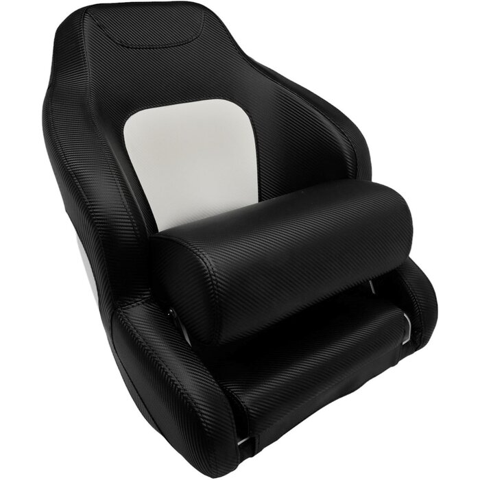 Flip Up Bootstoel 61x55x76cm Carbon Look Zwart-Wit