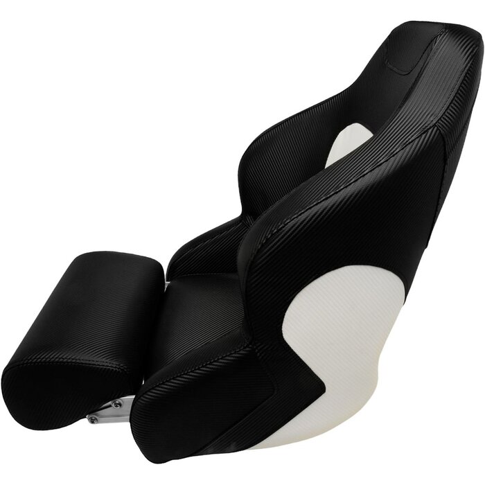 Flip Up Bootstoel 61x55x76cm Carbon Look Zwart-Wit