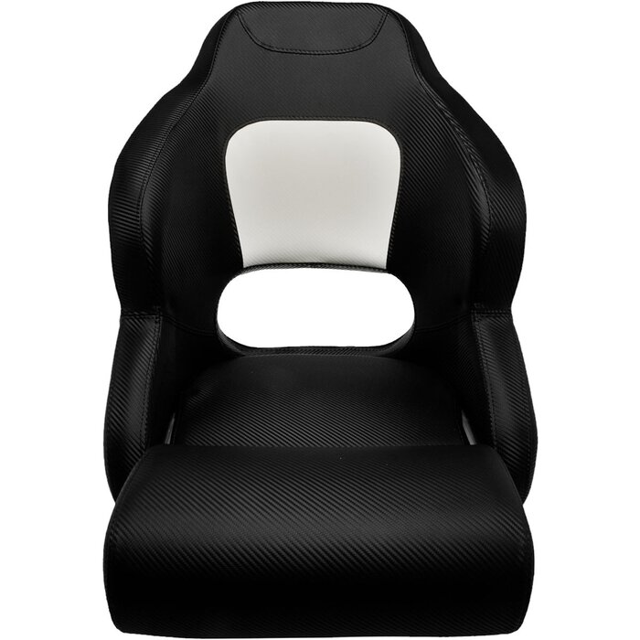 Flip Up Bootstoel 61x55x76cm Carbon Look Zwart-Wit