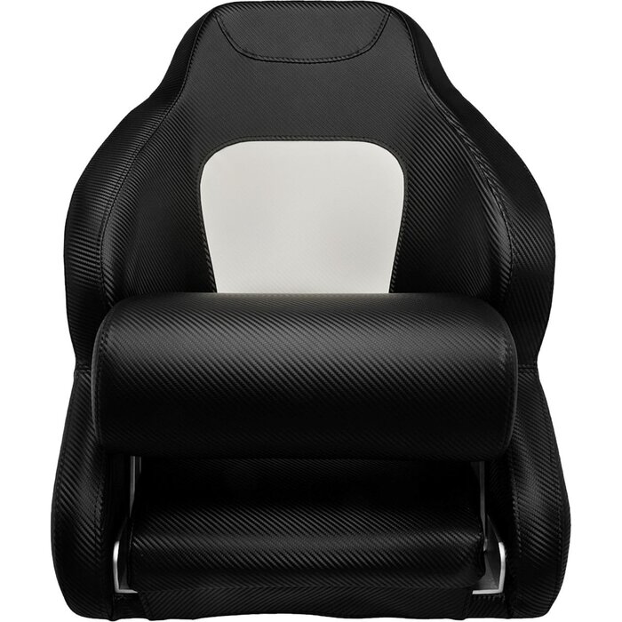 Flip Up Bootstoel 61x55x76cm Carbon Look Zwart-Wit