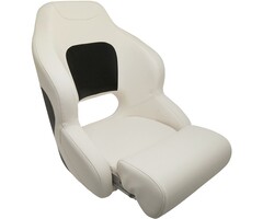 Flip-Up Boat Seat 61x55x76cm Carbon Look White-Black