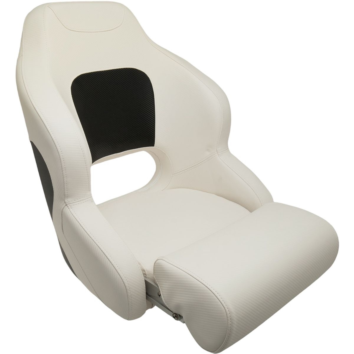 Flip-Up Boat Seat 61x55x76cm Carbon Look White-Black