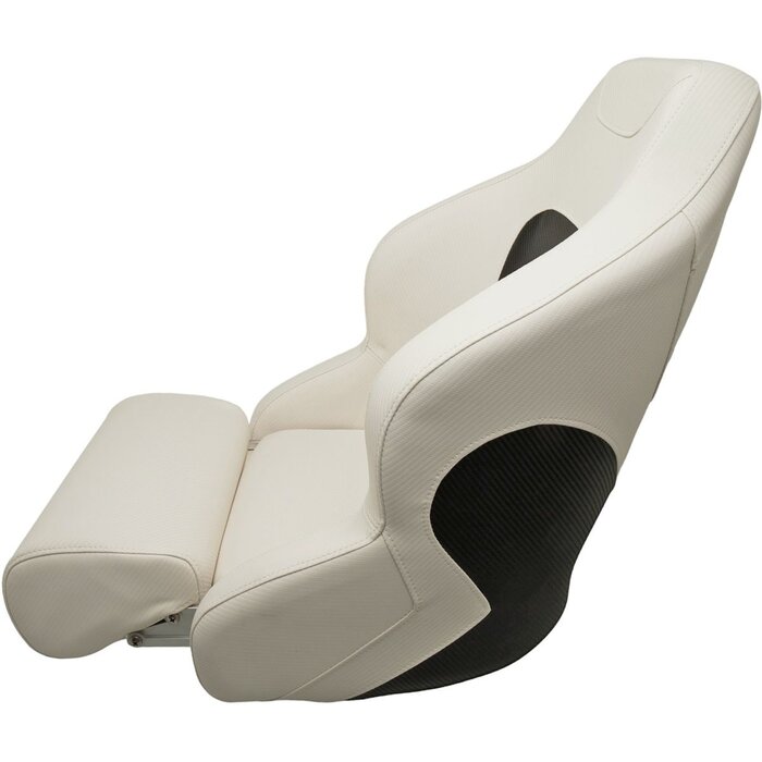 Flip Up Bootstoel 61x55x76cm Carbon Look Wit-Zwart