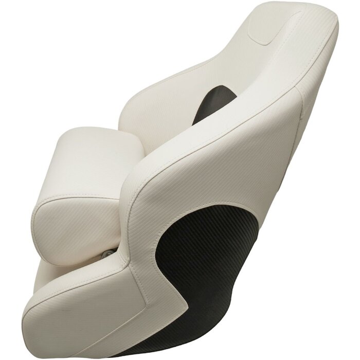 Flip-Up Boat Seat 61x55x76cm Carbon Look White-Black
