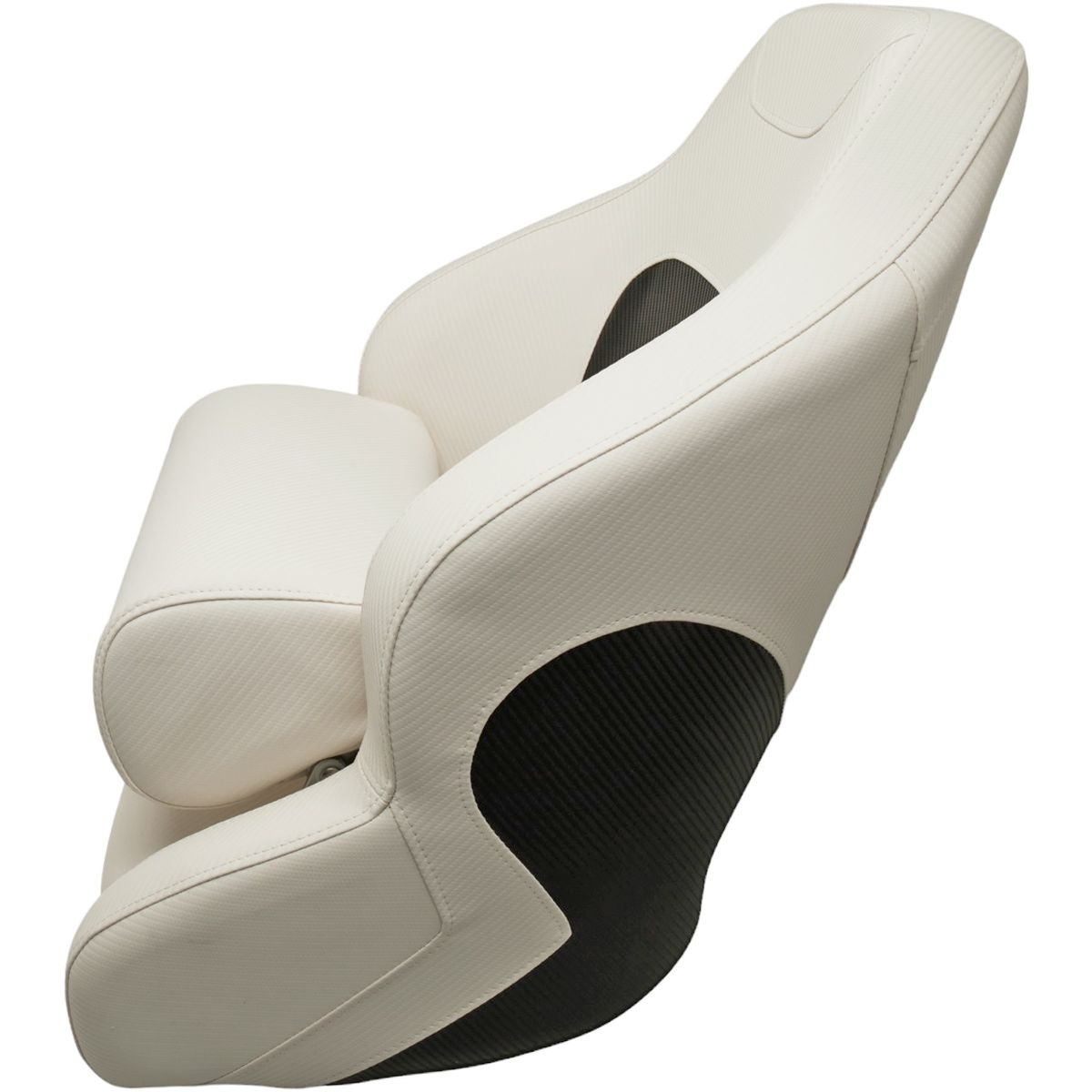 Flip-Up Boat Seat 61x55x76cm Carbon Look White-Black