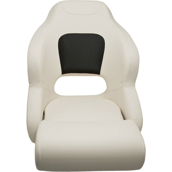 Flip-Up Boat Seat 61x55x76cm Carbon Look White-Black