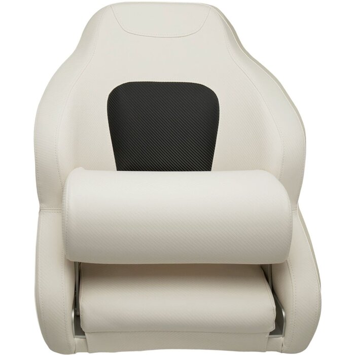 Flip-Up Boat Seat 61x55x76cm Carbon Look White-Black