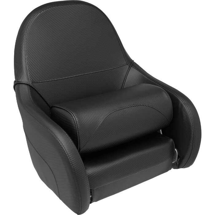 Flip-Up Boat Seat 58x57x66cm Carbon Look Black