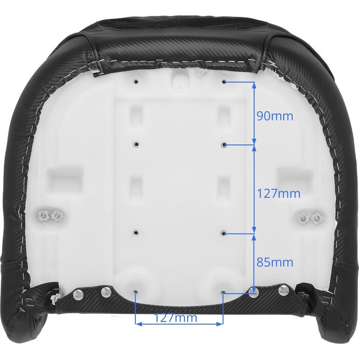 Flip-Up Boat Seat 58x57x66cm Carbon Look Black