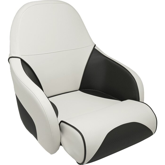 Flip Up Bootstoel 58x57x66cm Carbon Look Wit-Zwart