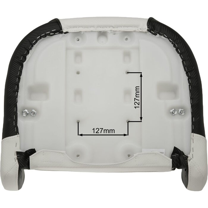 Flip Up Bootstoel 58x57x66cm Carbon Look Wit-Zwart