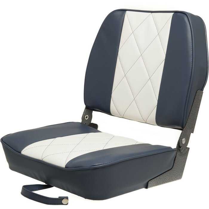 Bootstoel Inklapbaar 48x41x49cm Navy Blauw-Wit