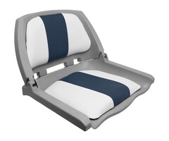 Folding Plastic Boat Seat White-Blue