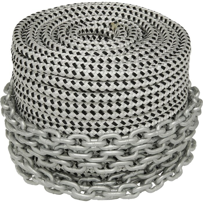 12mm Ankerlijn 50m Polyester met 6mm x 10m Ankerketting