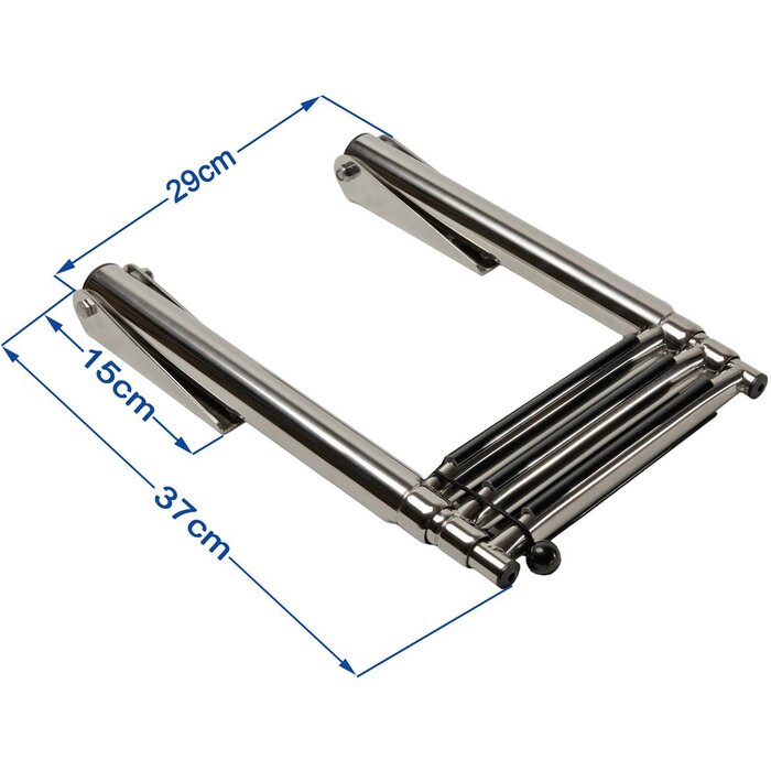 Folding & Telesopic Boat Platform Ladder 3 Steps SS316