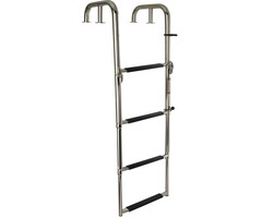 Opvouwbare en Telescopische Zwemtrap Rvs 4 Treden 124x38cm