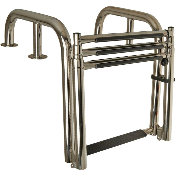 Opvouwbare en Telescopische Zwemtrap Rvs 4 Treden 124x38cm