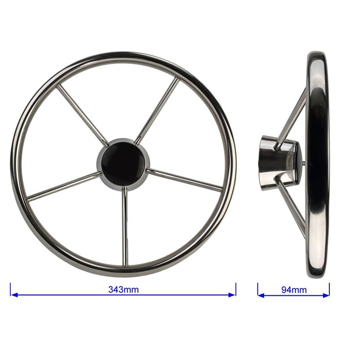 Rvs Stuurwiel Boot 340mm