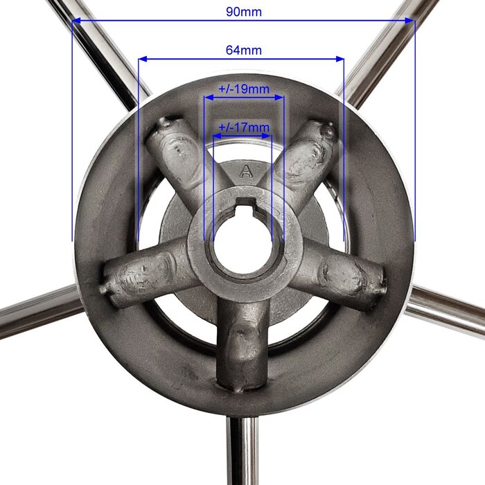 Stainless Steel Boat Steering Wheel 340mm