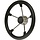 Rvs Stuurwiel Boot 355mm met Zwarte Polyurethaan Grip