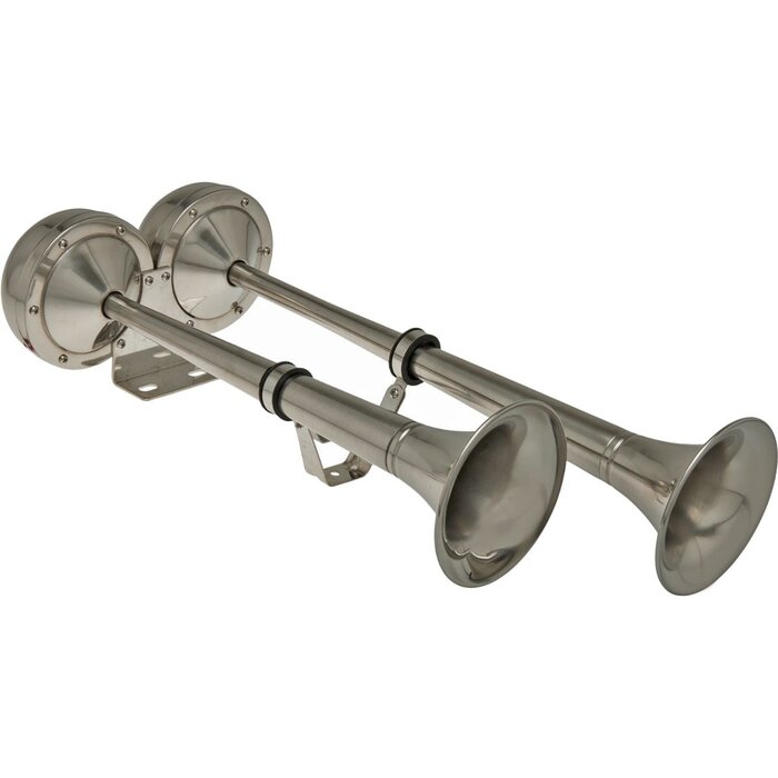 Rvs Scheepshoorn 12V 2-Tonig 115dB 47cm