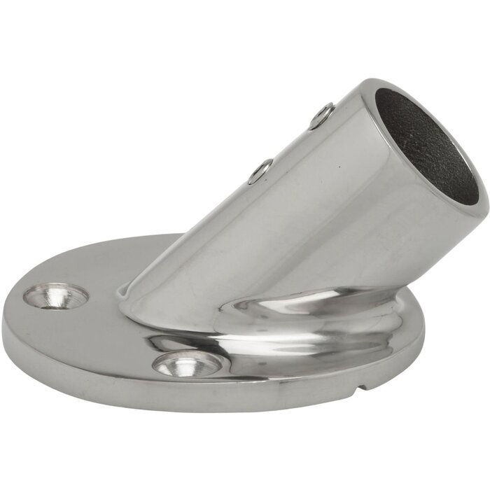 Railingsteun 25mm 45 graden met Ronde Voet Rvs