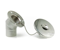 Deck Filler Fuel 45 Degrees Pull-Up 38mm SS316